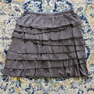 Garnet Hill Tiered Ruffle Mini Skirt